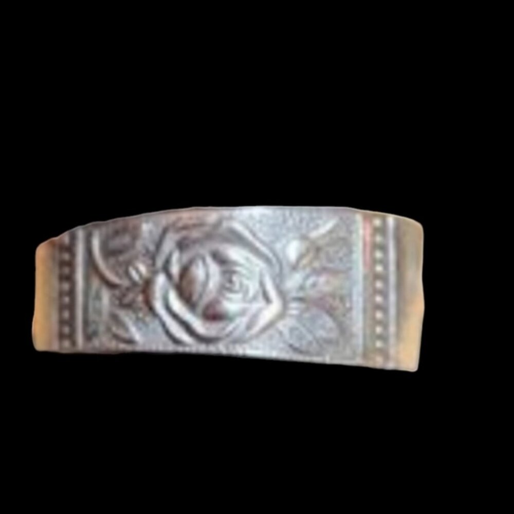 Boho Granny's Tea Spoon Ring Hand Tooled Size 8.5